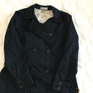 Classic Black Double-Breasted Women's Coat